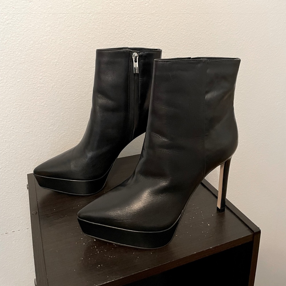 Gianni Bini Leather Platform Stiletto Booties
